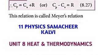 Meyers relation  Unit 8 Heat and thermodynamics  11 Physics Samacheer kalvi [upl. by Buhler]