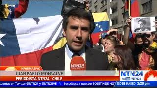 Venezolanos en Chile protestan contra las cuestionadas elecciones presidenciales [upl. by Sophronia]