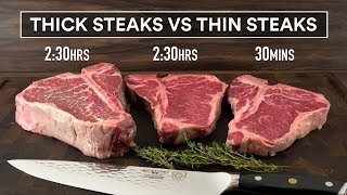 Sous Vide THICK Steaks vs THIN Steaks Experiment [upl. by Atterehs775]