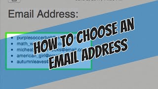 How to Choose an Email Address [upl. by Annekcm]