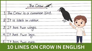 10 lines on The Crow in English  Write 10 lines on the Crow  Write 5 sentences about the crow [upl. by Ynohtnanhoj]