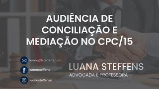 Da Audiência de Conciliação e de Mediação Art 334 CPC  Prof Luana Steffens [upl. by Aisatnaf368]