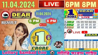 Lottery live dear sambad 6PM 8PM result today 11042024 nagaland lottery live [upl. by Aiuqal]