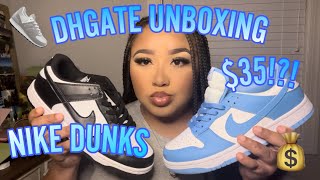 DHGATE UNBOXING✨ NIKE DUNKS [upl. by Roselani]