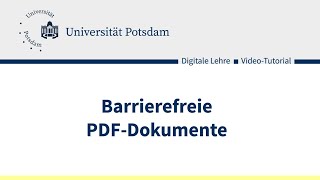 Erstellung barrierefreier PDFDokumente [upl. by Essenaj716]