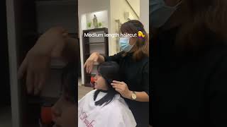 Medium length haircut 💇‍♀️ hairstyle hairstylist haircut [upl. by Laurita543]