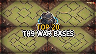 TOP 20 TH9 WAR BASE DESIGNWITH LINK2024CLASH OF CLANS [upl. by Noemi920]