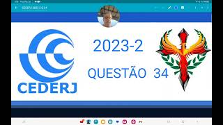 CEDERJ 20232 questão 34 Sabese que para todo número real x  2 1 cos2  sen [upl. by Esiom66]