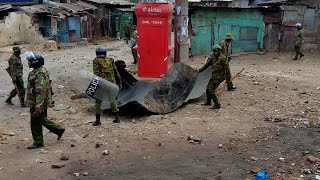 Protesters engage police in running battles in Mathare during Azimio demonstrations [upl. by Nerra]