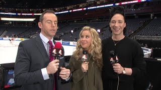 Tara Lipinski and Johnny Weir on Columbus as host city Fridays free skate [upl. by Alih]