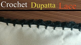 crochet dupatta lace designG Crochet for beginners makinglace pattern border dupptta kadhaidesian [upl. by Lzeil]