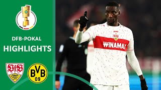 Stuttgart knock BVB out of the tournament  Stuttgart vs Borussia Dortmund  Highlights  DFBPokal [upl. by Eldnik284]