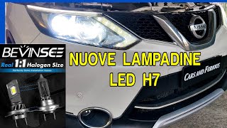 Nuove Lampadine Led H7 Bevinsee 11 Stesse Misure Delle Alogene Facile Installazione Nissan Qashqai [upl. by Gault]