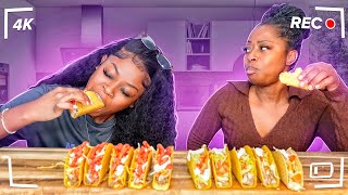 I CHALLENGED MY MOM TO EAT 10 STUFFED TACOS FOR 1000 [upl. by Renault]