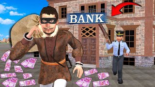 Fake Police Chori Natok Bank Robbery Money Thief Hindi Kahaniya New Moral Stories Comedy Funny Video [upl. by Meghann]