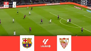 Barcelona vs Sevilla 51  La Liga 2024  Match Highlights  Video Game Simulation [upl. by Aymer447]