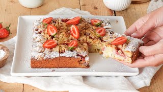 Gâteau crumble fraise rhubarbe [upl. by Teik]