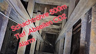 Abseilen in Förderschacht mit 500m Teufe Erkundung CO2 Alarm [upl. by Spancake]