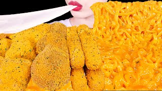 ASMR MUKBANG｜CHEESY CARBO FIRE NOODLES CHICKEN CHEESE BALL CHEESE STICK 꾸덕 까르보불닭 뿌링클 치킨 치즈볼 치즈스틱 먹방 [upl. by Mendive]