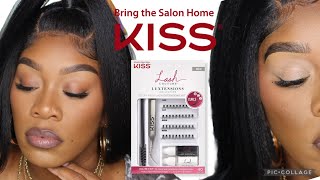 KISS EYELASH KIT REVIEWTRY ON DIY AT HOME EYELASH EXTENSIONS kisseyelashs kissfalscare lashs [upl. by Herates919]