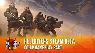 Helldivers Steam Beta 4 Player CoOp Part 1 [upl. by Airotnahs934]