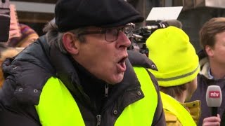 Allemagne des quotgilets jaunesquot manifestent à AixlaChapelle [upl. by Nerrag]