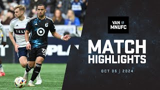 HIGHLIGHTS Vancouver Whitecaps FC vs MNUFC  October 5 2024 [upl. by Sowell269]