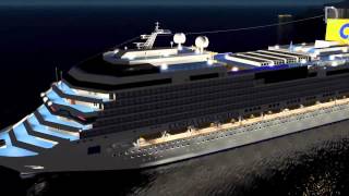 3D Costa Concordia sinking Laffondamento [upl. by Chicky]