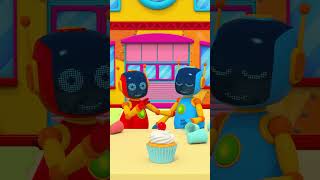 🤖🤖 Robotlar 🎂🎂 muffin için tartışıyor 🎂🎂Bebekler için Çizgi film MutluCocuk kucukkamyonlea [upl. by Anifares]