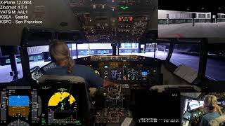 KSEA  KSFO  XPlane 12  ZiboMod  Flightdeck Solutions  Home Cockpit  B737  VATSIM [upl. by Dawkins479]