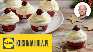 Proste muffiny MIKOŁAJE 🎅 z kremem mascarpone 🧁  Paweł Małecki amp Kuchnia Lidla [upl. by Bonnibelle]