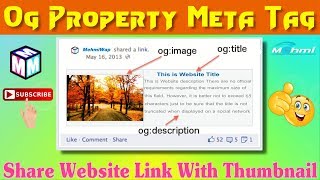 How Add og properties meta code on website Share website link with thumbnail [upl. by Lull]