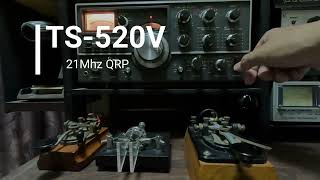 21Mhz QRP by TS520 reply from indoor dipole station 21Mhz 室内ダイポール [upl. by Korb]