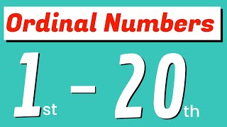 Ordinal Numbers 1 to 20  First to Twentieth Ordinal Numbers in words [upl. by Lazare]