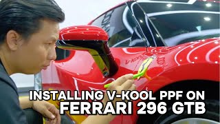 INSTALLING VKOOL PPF ON FERRARI 296 GTB [upl. by Esorrebma]