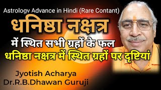 धनिष्ठा नक्षत्र में स्थित सभी ग्रहों के फल  सभी ग्रहों की दृष्टियां  Astrology Advance in Hindi [upl. by Esenaj632]