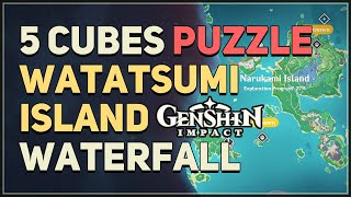 Watatsumi Island Waterfall 5 Cubes Rotation Puzzle Genshin Impact [upl. by Aerdnuahs709]