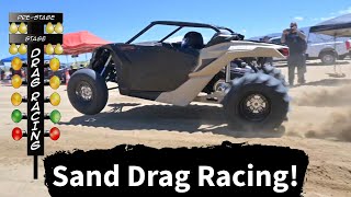 SXSUTV SHOOT OUT HEAD TO HEAD SAND DRAG RACING [upl. by Yahs]