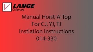 014330 Manual HoistATop for CJ YJ TJ 1 [upl. by Eniamraj]