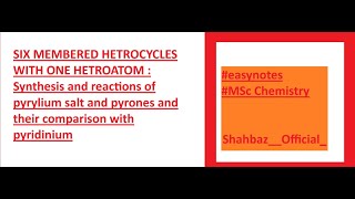 SIX MEMBERED HETROCYCLES WITH ONE HETROATOM organicchemistrynotes chemistry heterocyclic [upl. by Neroc]