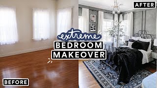 EXTREME BEDROOM MAKEOVER From Start To Finish  Moody French Room Transformation part 2 [upl. by Aivatnohs]