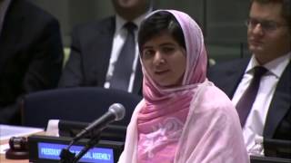 Malala Yousafzais Speech at the UN [upl. by Alaunnoif]