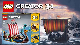 Creator 3 in 1 Viking Ship and the Midgard Serpent Set 31132 legocreator3in1 legovikingship [upl. by Halda701]