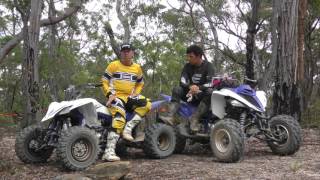 Yamaha Raptor 700 and YFZ450R Hypersports ATV test [upl. by Norword630]