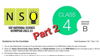 Class 4SOFNSOSolved Past Paper 20232024 Set B Part2 scienceolympiad class4olympiad nso23 [upl. by Dnar910]