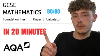 GCSE Maths AQA Paper 3 Foundation in 20 Minutes  How to get a Grade 5 [upl. by Ardekahs707]