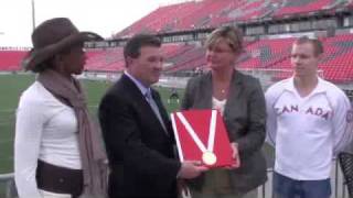 Toronto 2015 Pan Am Games Bid Committee presents official Bid Book to Finance Minister Jim Flaherty [upl. by Liebowitz]