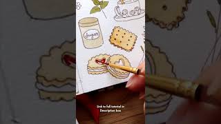 Lets Doodle Tea Time Goodies with Watercolor doodle watercolorpainting [upl. by Neggem]