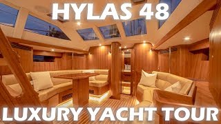 Hylas 48 Luxury Yacht Tour [upl. by Sualkcin]