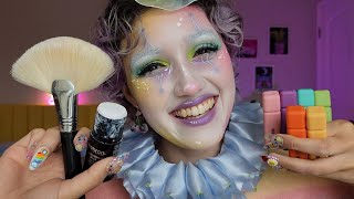 ASMR Friend Does Your Clowncore Makeup 🎪 personal attention pampering layered sounds sleep aid [upl. by Eerot131]